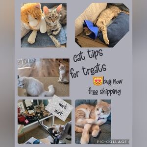 Cat tips for treats sweet Cute Cat Collage Ad only thank you buying notification